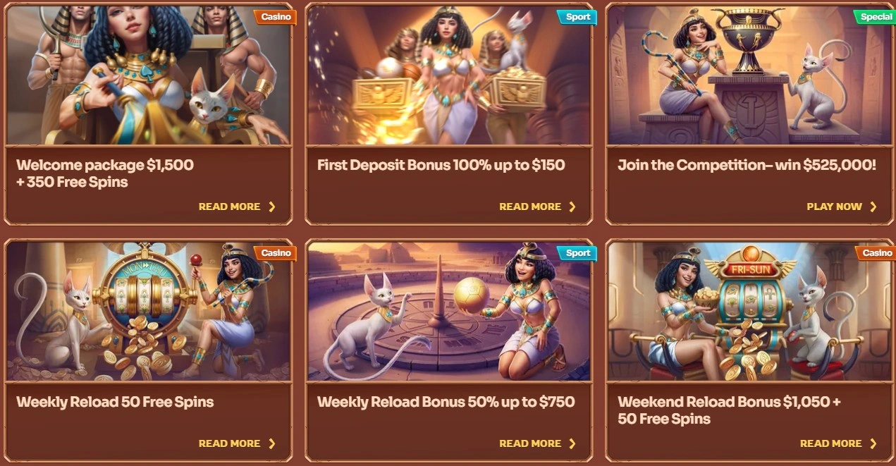 CleoBetRa Casino promo code reload and free spins